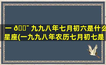 一 🐯 九九八年七月初六是什么星座(一九九八年农历七月初七是什么星座 🦈 )